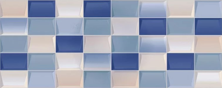 Плитка настенная Elissa Mosaico Blu 201x505 синяя фото