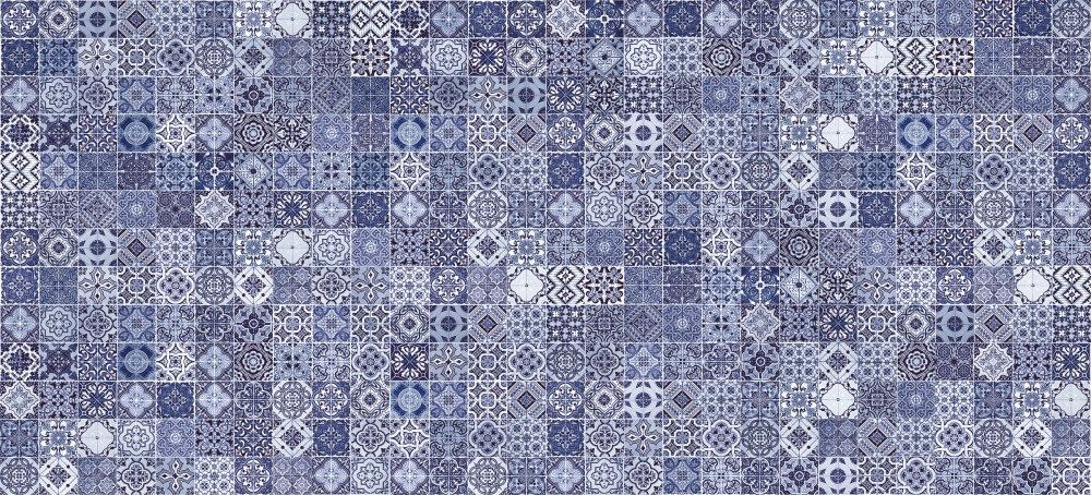 Плитка настенная Hammam 200x440 голубая HAG041 фото