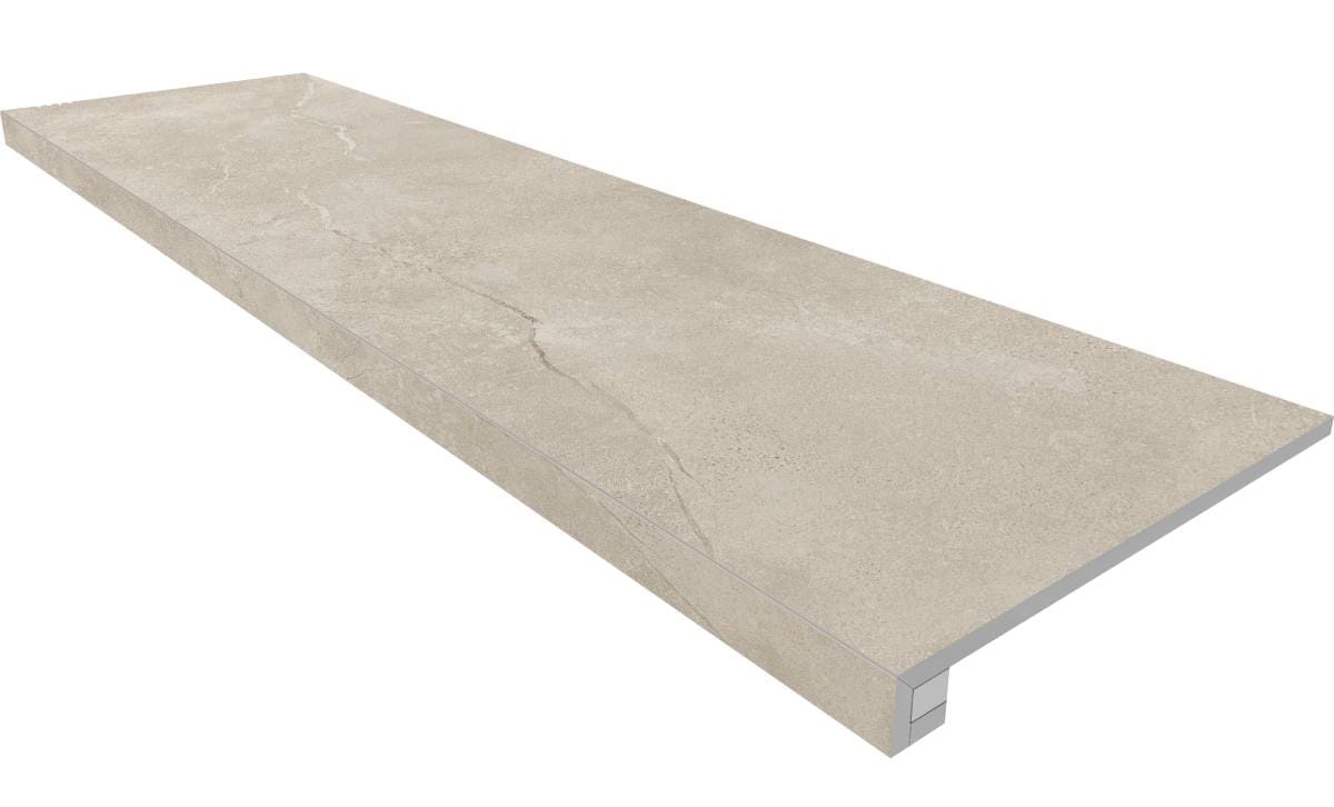 Ступень Magmas Ivory 330x1200 (прямоугольный бортик) без насечек+подступенок 145x1200 неполир. MM00 фото