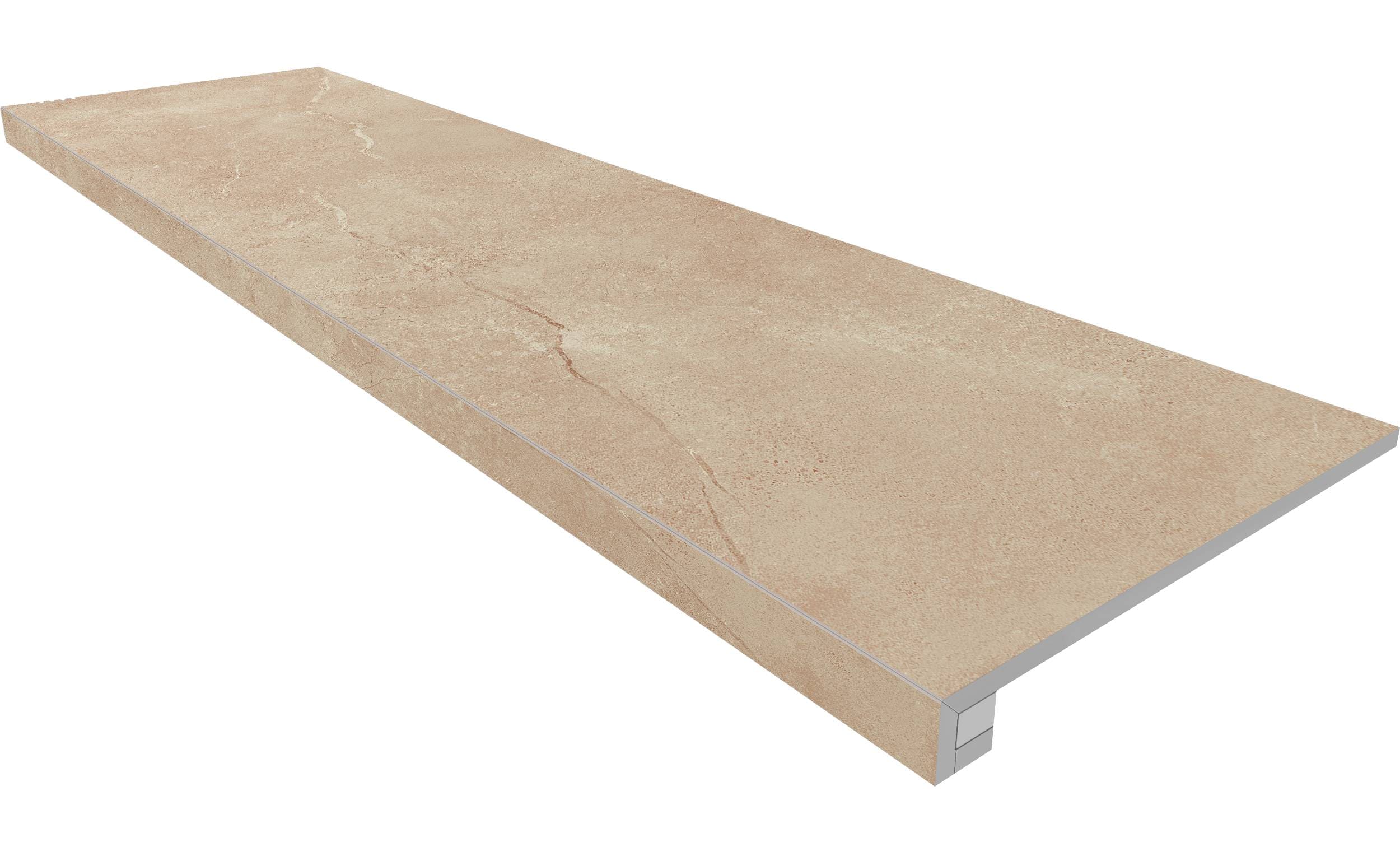 Ступень Magmas Beige 330x1200 (прямоугольный бортик) без насечек+подступенок 145x1200 неполир. MM01 Ступень Magmas Beige 330x1200 (прямоугольный бортик) без насечек+подступенок 145x1200 неполир. MM01 фото
