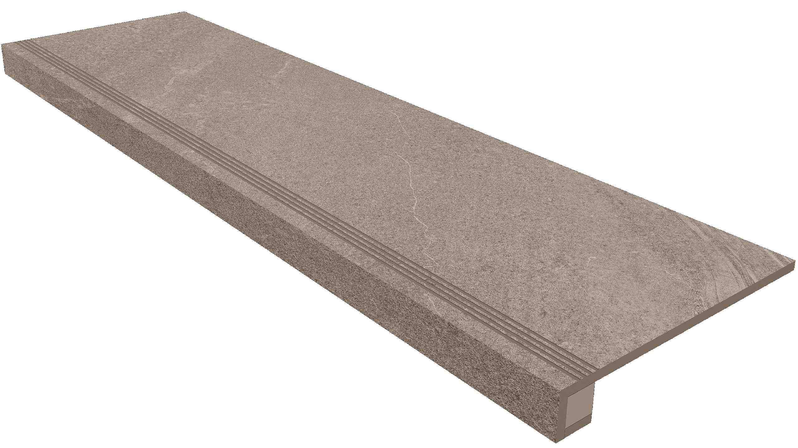 Ступень Gabbro Grey 330x1200 (прямоугольный бортик) с насечками+подступенок 145x1200 неполир. GB02 Ступень Gabbro Grey 330x1200 (прямоугольный бортик) с насечками+подступенок 145x1200 неполир. GB02 фото