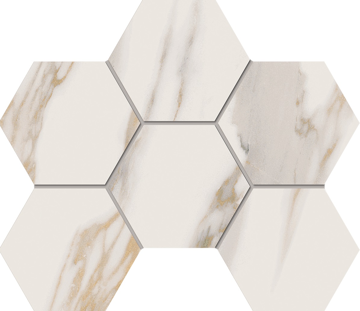 Мозаика Miramare White Hexagon 250x285 неполированная RM01 фото
