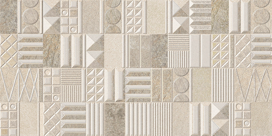 Декор настенный Stone Geometria 315x630 бежевый фото