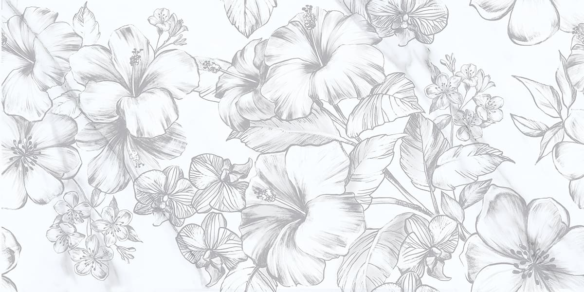 Плитка настенная Carrara Flowers 315x630 белая фото